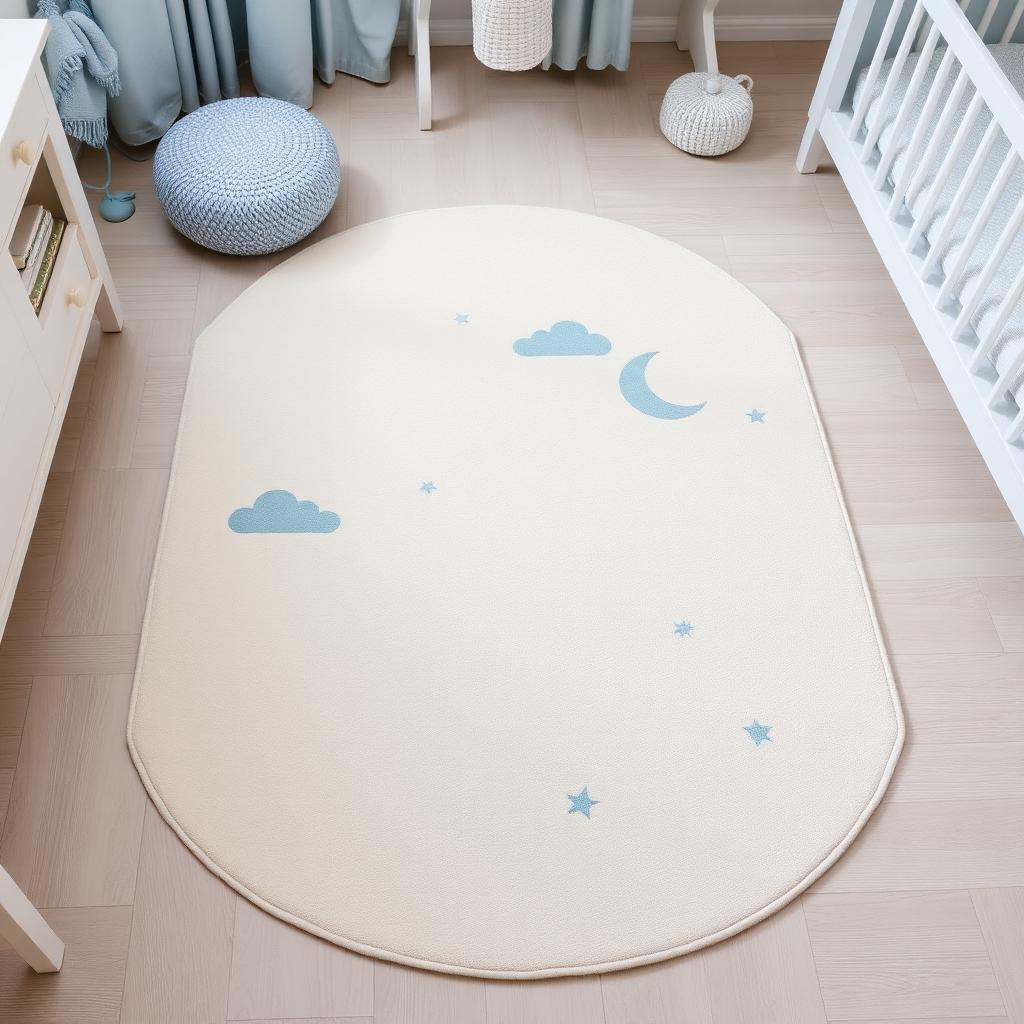 Storybook Sky washable rug in Cream — product view