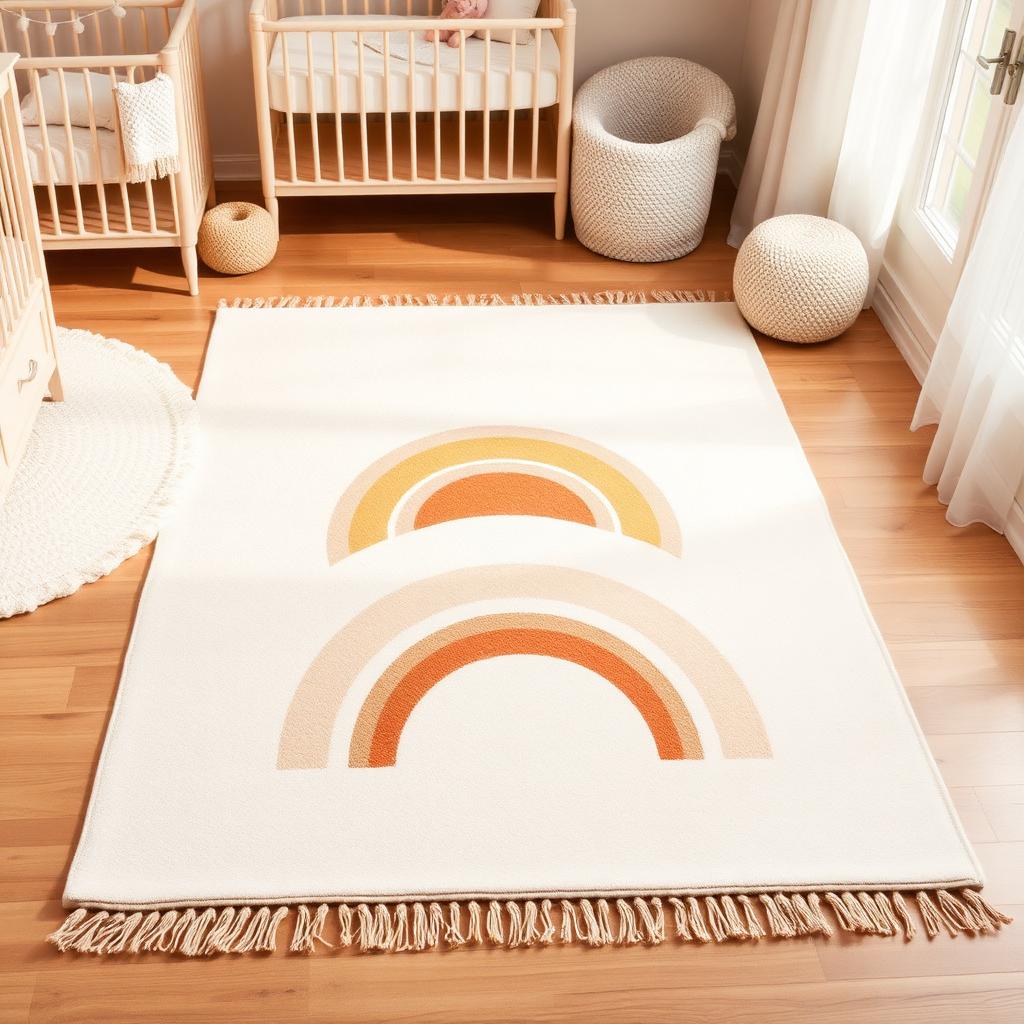 Sunny Days washable rug in Cream — product view